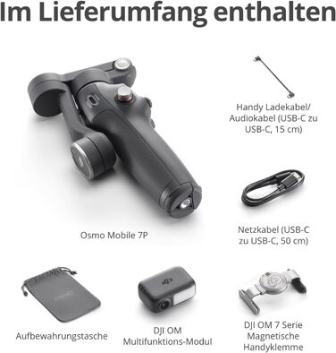 Стабілізатор DJI Osmo Mobile 7P для смартфонів: 3-осьовий, трекінг, світло, розширений штатив