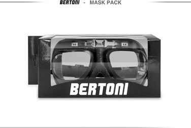 Мотоокуляри Bertoni Vintage з хромованою сталевою оправою, шкіряна авіаційна захисна маска для Harley Davidson і Chopper, антифог-лінзи, чорний матовий профіль