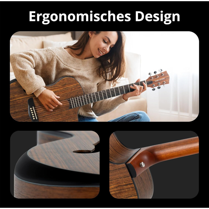 Акустична гітара Classic Cantabile SHG-2WN LaBelle Westerngitarre - гітара з бічним звуковим отвором та підлокітником, корпус з горіха, гриф з чорного дерева/Окуме, вінтажний дизайн