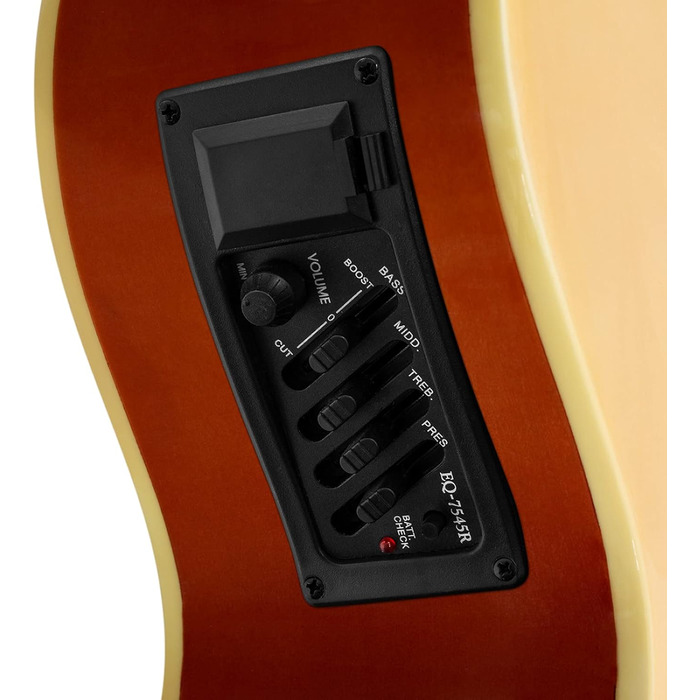 Електроакустична гітара TIGER ACG4-WH 4/4 для початківців з вбудованим 3-смуговим EQ, Gigbag, ремінь та запасні струни, білий колір