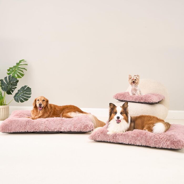 М'яке ліжко для собак EHEYCIGA, 60x45 см, рожеве. Зручне, миється, з антиковзаючою основою. Ідеальне для маленьких собак.
