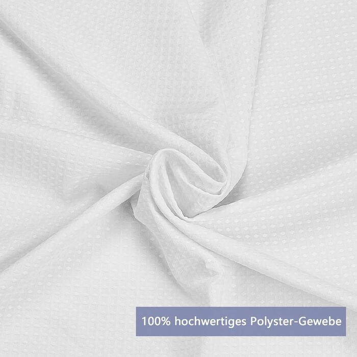 Шторка для душу Waffel з магнітами, текстиль, поліестер, 183x183 см (зелена)