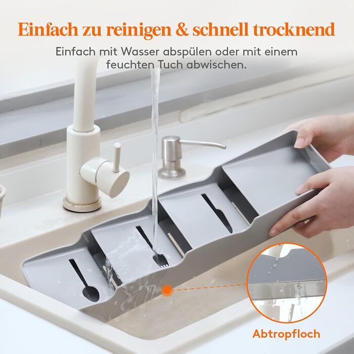 Органайзер для столових приборів Lifewit в шухляду, 4 відділення, 40 см, сірий (2 шт.)