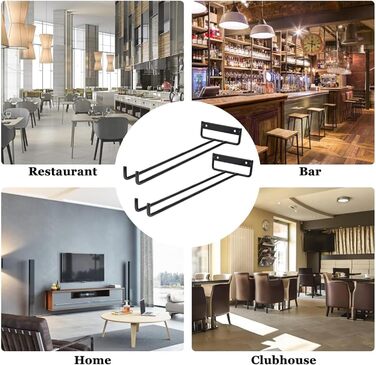 Тримач для келихів з металу, 4 шт., 40 см, для бару, кухні, ресторану