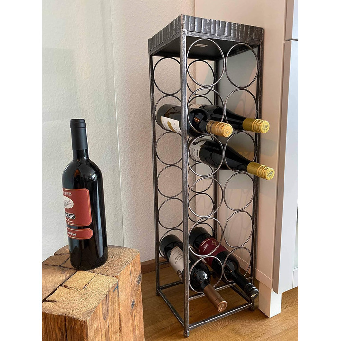 CASABLANCA Wine Bottle Rack 'Albana' 78 CM Antique Gold Effect