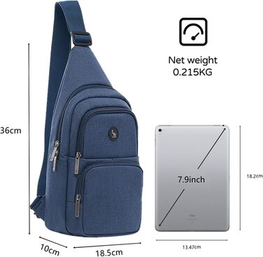 Чоловіча нагрудна сумка OIWAS, маленька, для чоловіків та жінок, для походів та активного відпочинку (блакитна)