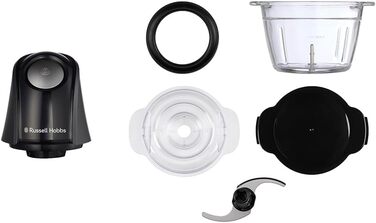 Кухонний міні-подрібнювач Russell Hobbs 27131-56, 350W, нержавіюча сталь, 1л, 2 швидкості, для овочів, фруктів, м'яса, чорний