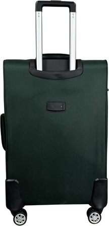 Чемодан-валіза на колесах, тканинний, розширюваний, з подвійними колесами (M/L/XL/XXL або набір 4 шт.), м'яке багаж (фіолетовий, ручна поклажа (55 см)), (ручна поклажа (55 см), смарагдовий)