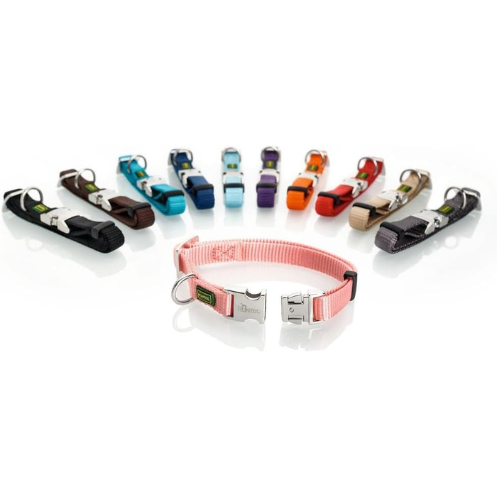 Нашийник для собак Hunter Vario Basic ALU-STRONG, нейлон, алюмінієва застібка, оранжевий, розмір L