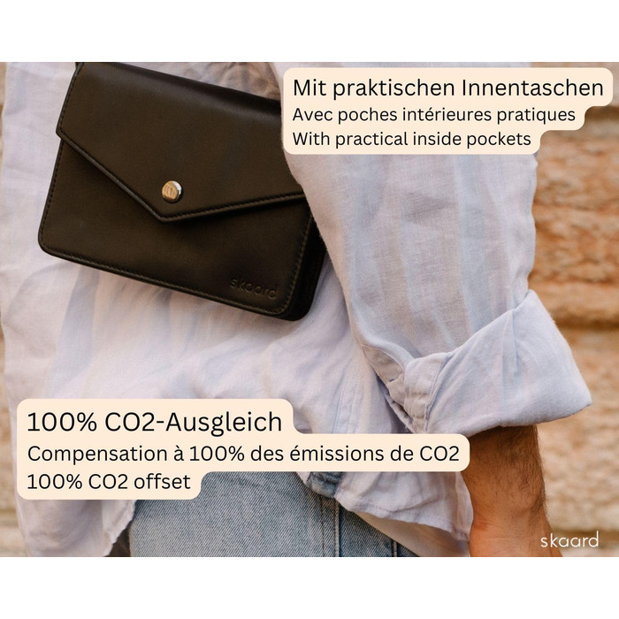 Сумка-бананка Skaard з екошкіри чорного кольору – 3-в-1 (crossbody, на пояс, унісекс) з регульованим ремінцем