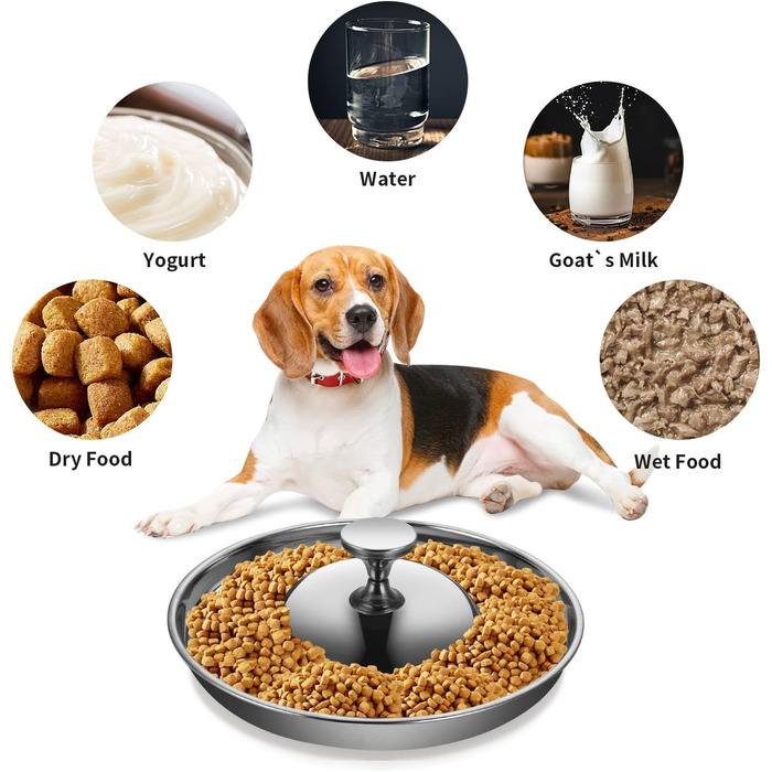 Набір мисок для цуценят та собак, 2 шт. з нержавіючої сталі, повільне годування, для маленьких собак, котів та тварин