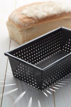 Форма для випічки хліба MasterClass Crusty Bake перфорована, 21x11x7 см, сіра - антипригарна, вуглецева сталь