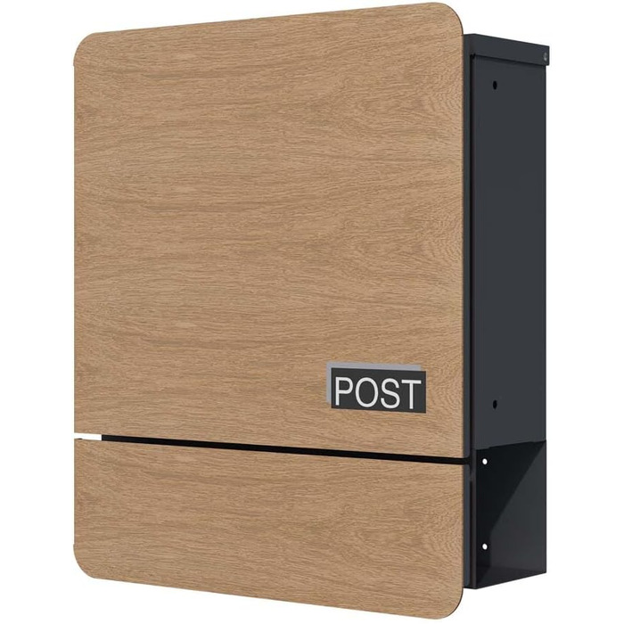 Поштова скринька настінна SCHARTEC SPB-4 світле дерево з газетницею, сучасний великий дизайн