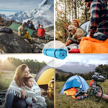 Килимок для кемпінгу Alpidex Isomatte Camping, 200 x 66 x 6 см, самонадувний, темно-синій