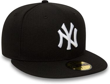 Кепка New Era 59Fifty MLB NBA з логотипом NY Yankees, чорно-біла, фіксований козирок