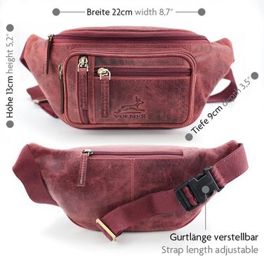 Сумка на пояс Fa.Volmer Palma з екошкіри (Used Look) для жінок та чоловіків | Регульований ремінь до 130 см