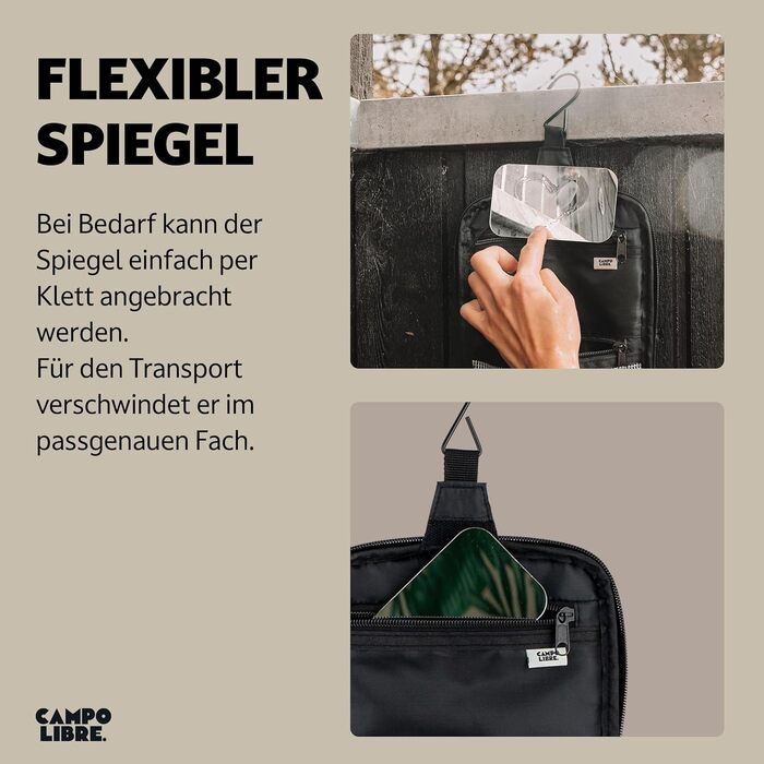 Чоловіча косметичка Tony Kulturbeutel Capo Libre® з 11 відділеннями, преміум-якість, водонепроникна, чорна (M)