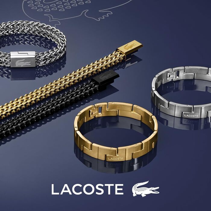 Браслет Lacoste CATENA чоловічий з застібкою-крючком, сталь з позолотою