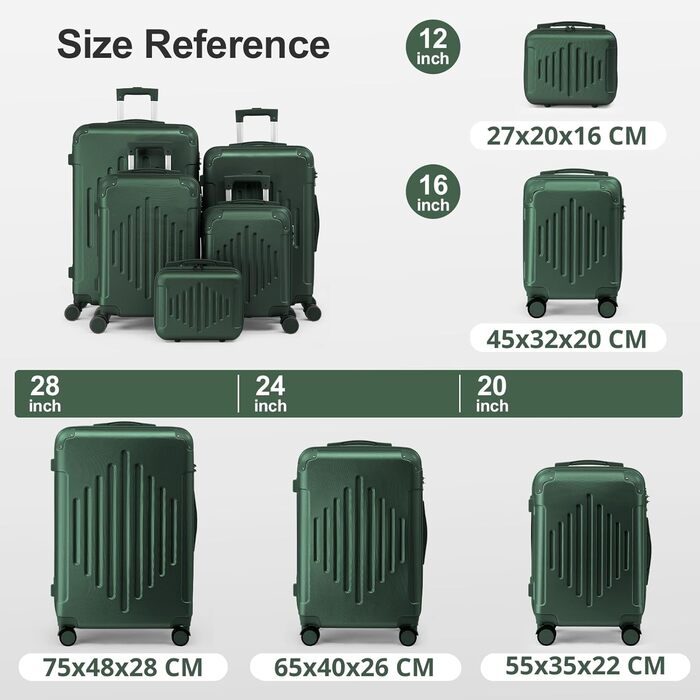 Набір валіз LALAHO Zwillingsrollen: M, L, XL (Рожеве золото, 55см, 65см, 65см). Чемодани-ролики з жорстким корпусом