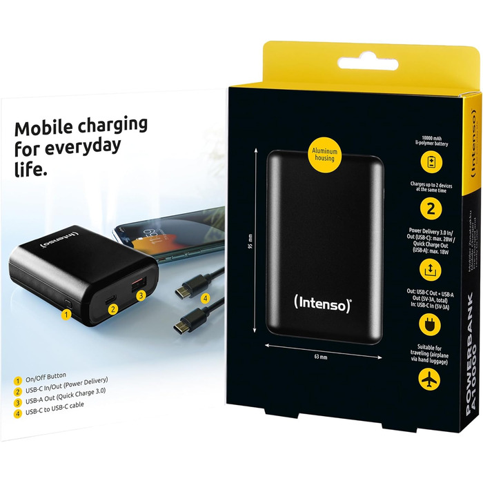 Powerbank Intenso Powerbank XS 5000: зарядний пристрій для смартфонів, планшетів та цифрових камер (10000mAh, сірий)