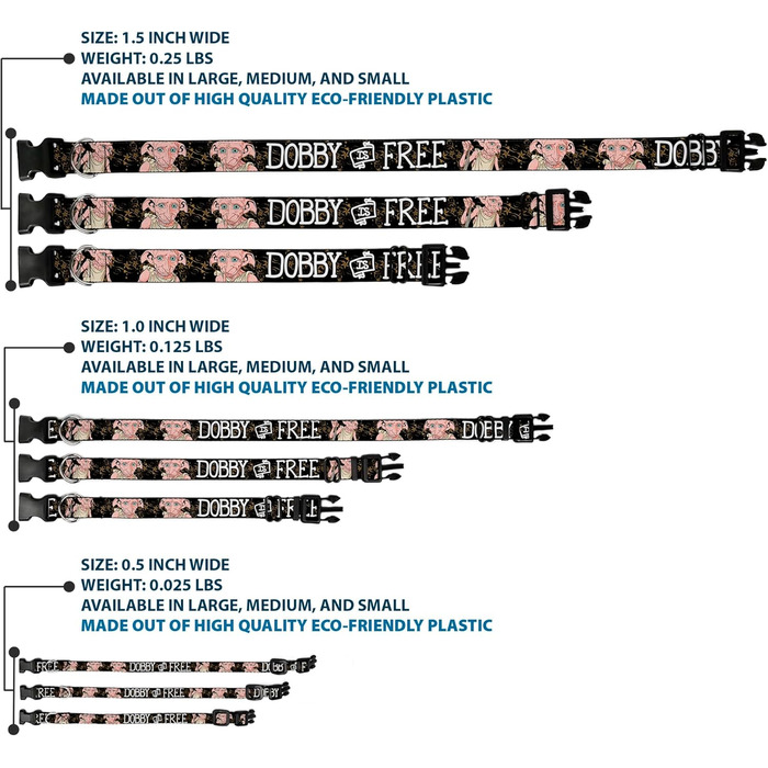 Нашийник для собак Peanuts Snoopy та Woodstock, чорний/золотий/білий, регульований (17,8-21,6 см, 1,3 см)