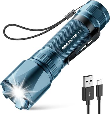 Ліхтарик LED GEARLITE з підзарядкою, 3000 люменів, тактичний, водонепроникний (IP65), 3 режими, для кемпінгу, риболовлі, активного відпочинку