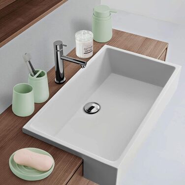 Набір аксесуарів для ванної кімнати IMAVO 4 шт: тримач для зубних щіток, стаканчик, дозатор мила, мильниця. Зелений колір