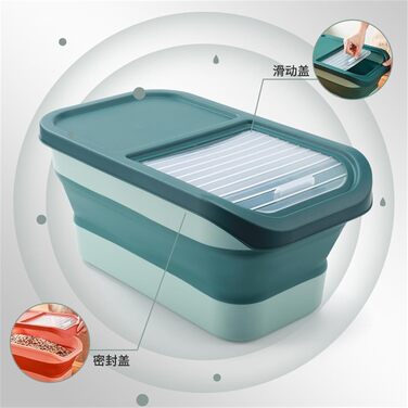 Контейнер для корму для собак та котів, складний, вологостійкий, 10 кг, зелений