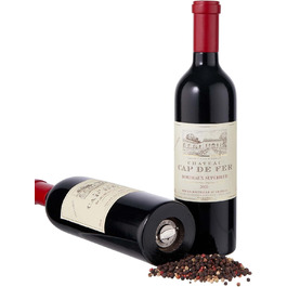 BUTLERS Pepper Grinder Wine Bottle Shape – WINE – Wooden pepper grinder with stainless steel grinding mechanism | Spice grinder, salt grinder, pepper shaker in a red wine bottle design