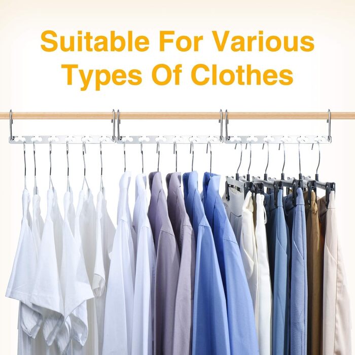 Вішалки для одягу HOUSE DAY: 8 штук, металеві, для важких речей, економія місця, антиковзаючі, 26 см