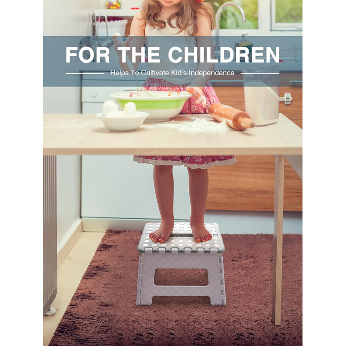 Складний стілець HOUSE DAY 22см, сірий та білий - для дому, кемпінгу, пікніка, дітей