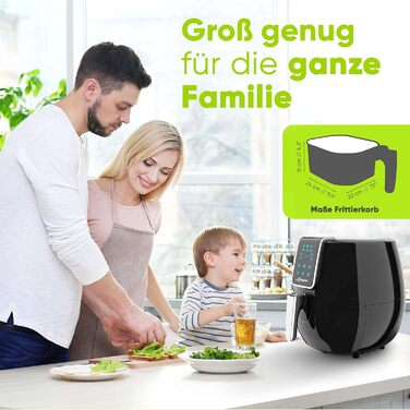 Аерофритюрниця Liebfeld XXL 5,3 л, 1800 Вт, приготування без олії, корзина та форма для випікання