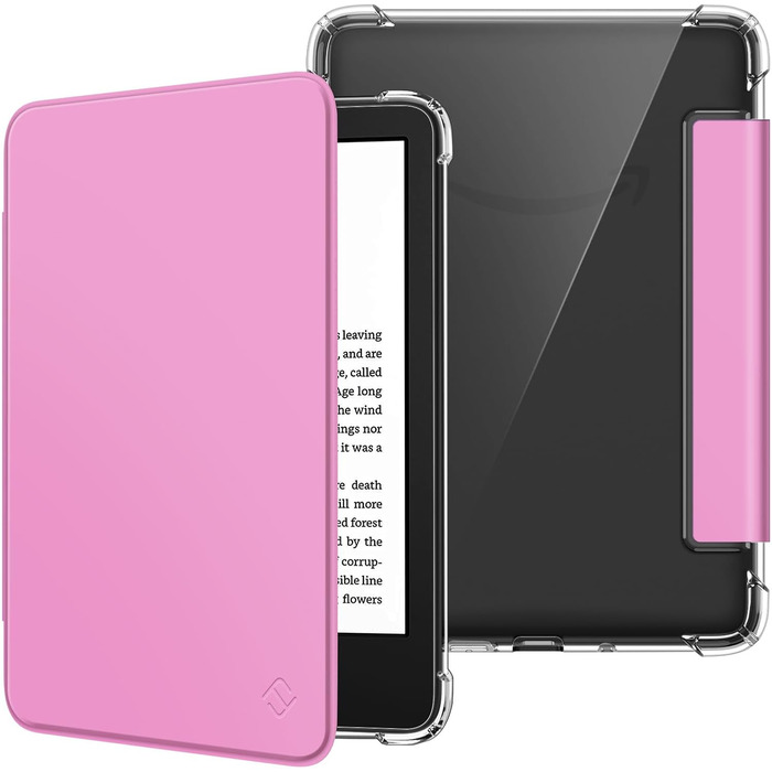 Чохол Fintie для Kindle 6 (11-го покоління) 2024/2022, прозорий, з функцією авто-сплячки, для Kindle Basic 2024, колір агави-зелений (ліловий-рожевий)