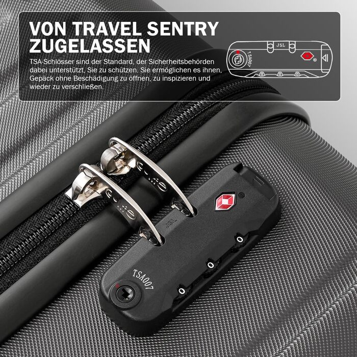 Валіза COOLIFE Koffer: Твердий корпус, ABS-матеріал, TSA-замок, телескопічна ручка, 4 колеса (темно-зелений, ручна поклажа)