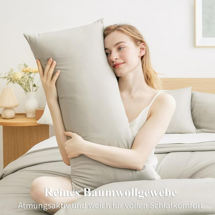 Комплект постільної білизни RUIKASI з бавовни 4-х частинний - сірий, двоколірний комплект з блискавкою (Антрацит та світло-сірий)