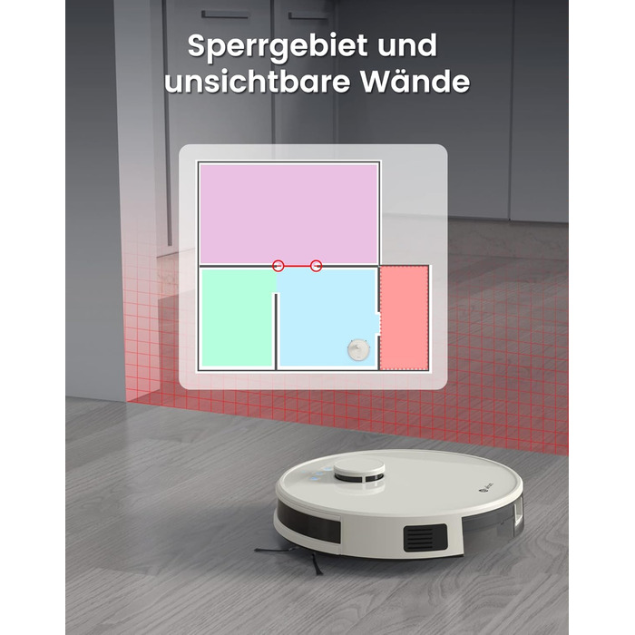 Робот-пилосос LEFANT M2Plus з функцією миття, 6000Pa, LiDAR-навігація, самоочищення, ідеальний для шерсті тварин, білий (M1-C)