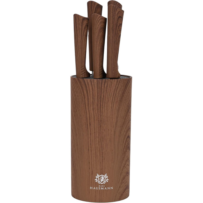 Набір ножів Karl Hausmann 5 предметів: ніжний блок, кухонні ножі з нержавіючої сталі (колір: коричневий)