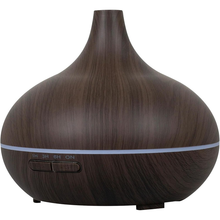 Ароматичний дифузор 300 мл - ультразвуковий зволожувач повітря з LED-підсвіткою 14 кольорів та таймером, для ароматерапії, з ефірними оліями (темно-кольоровий)