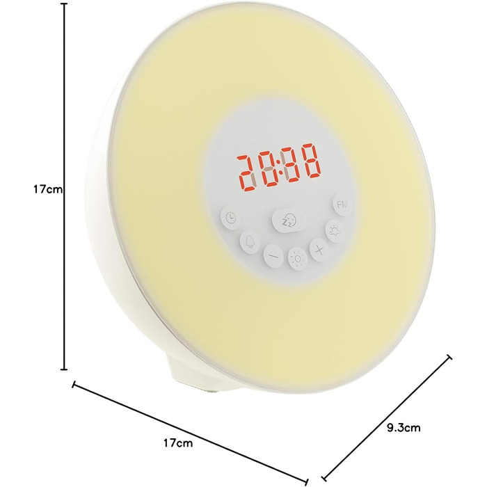 auvisio Light Alarm Clock: Wake-up Light Radio Alarm Clock w. Sunrise Simulation, Nature Sounds (Alarm Clock with Light and Nature Sounds, Wake Up Light, Gift Ideas)