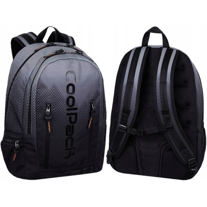 Шкільний рюкзак CoolPack багатокомパートментний, чорний, 27 л, з відділенням для ноутбука