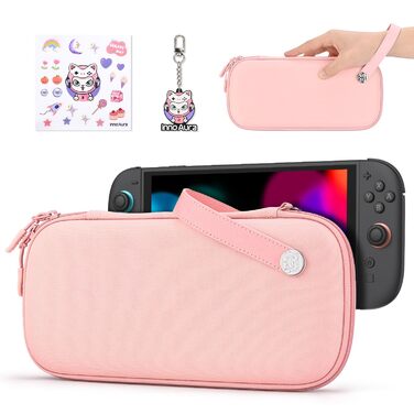 Чохол для Nintendo Switch 2 innoAura Switch 2 Tasche, фіолетовий Galaxy (рожевий Slim) - водовідштовхувальний, ударостійкий з відділенням для AirTag та великою сітчастою кишенею