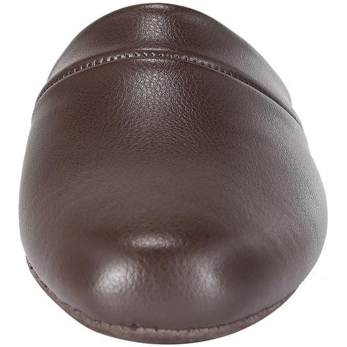 Чоловічі домашні тапочки Pamir з натуральної шкіри та піною з пам'яті (46 EU, широкі, коричневі)