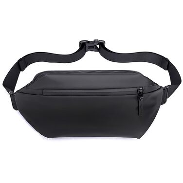 Чоловіча нагрудна сумка-поясна через плече, водонепроникна, для подорожей, школи, хайкінгу (чорна)
