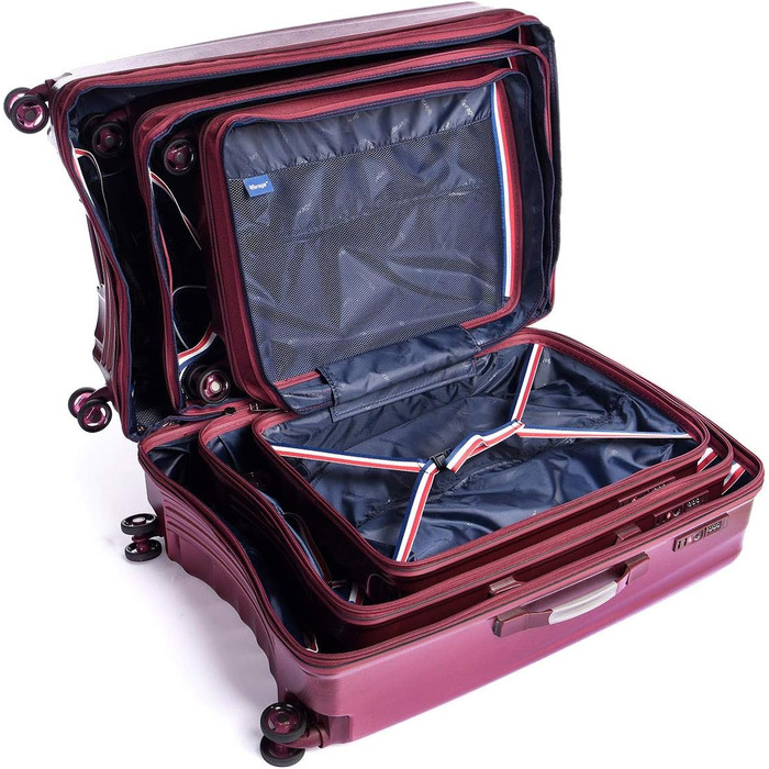 ABISTAB VERAGE Kinetic 4-Wheel Trolley Large Lightweight - L-76cm, 106-127L Expandable, TSA Lock, ABS/PC Hard Shell Suitcase, Travel Suitcase, Burgundy