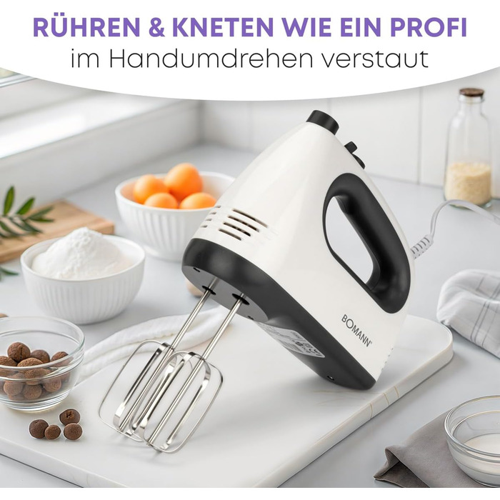 Міксер ручний Bomann HM 6054 CB | 400 Вт, 5 швидкостей, нержавіюча сталь