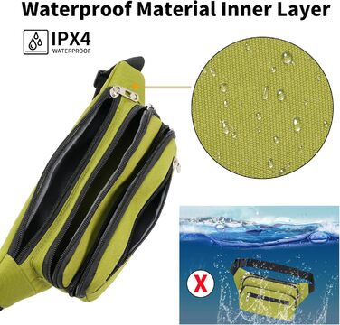 Поясна сумка на пояс, унісекс, зелена. Сумка через плече, для подорожей, прогулянок з собакою, чоловіча та жіноча. Довжина ремінця 60 см