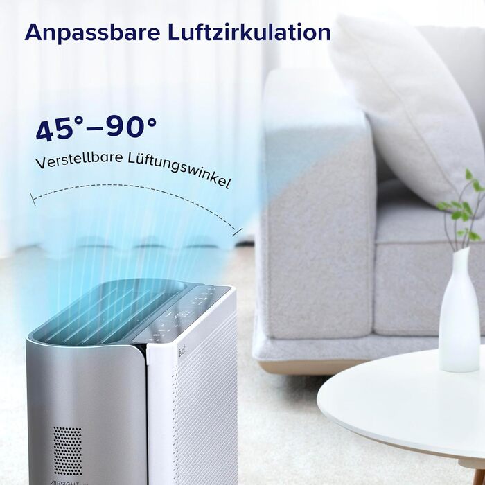 Повітряочисник LEVOIT з HEPA-фільтром: видаляє 99,97% цвілі, пилу, пилку, шерсті тварин. З датчиком якості повітря, авто-режимом, CADR 240 м³/год. Для кімнат до 50 м², тихий режим 22 дБ. Білий (127 м²)