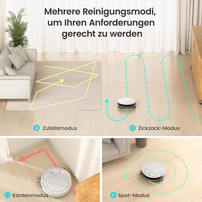 Робот-пилосос LEFANT M210P: потужність 2200 Pa, Wi-Fi, Bluetooth, керування через додаток, 6 режимів, автоматична зарядка, ідеальний для шерсті тварин та твердих підлог