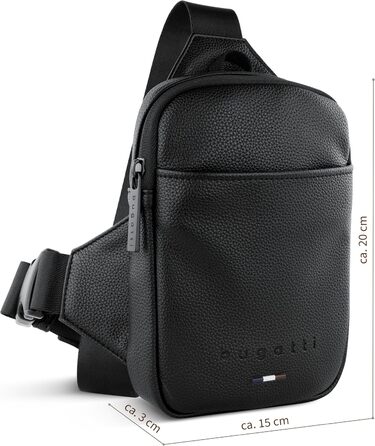 Bugatti Rico Mini Crossbody: Сумка на плечі з екошкіри, чорна