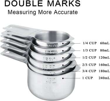 13-Piece Measuring Cup and Spoon Set, High-Quality 304 Stainless Steel, Kitchen Measuring Set for Baking and Cooking